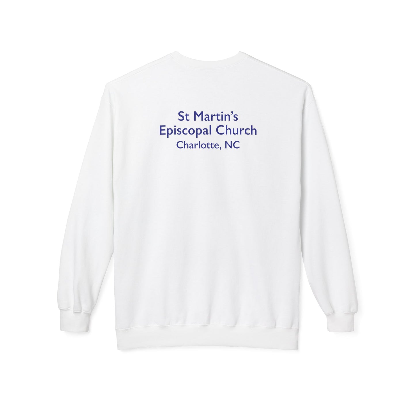 Saint Martin's Unisex Midweight Softstyle Fleece Crewneck Sweatshirt Front & Back Design