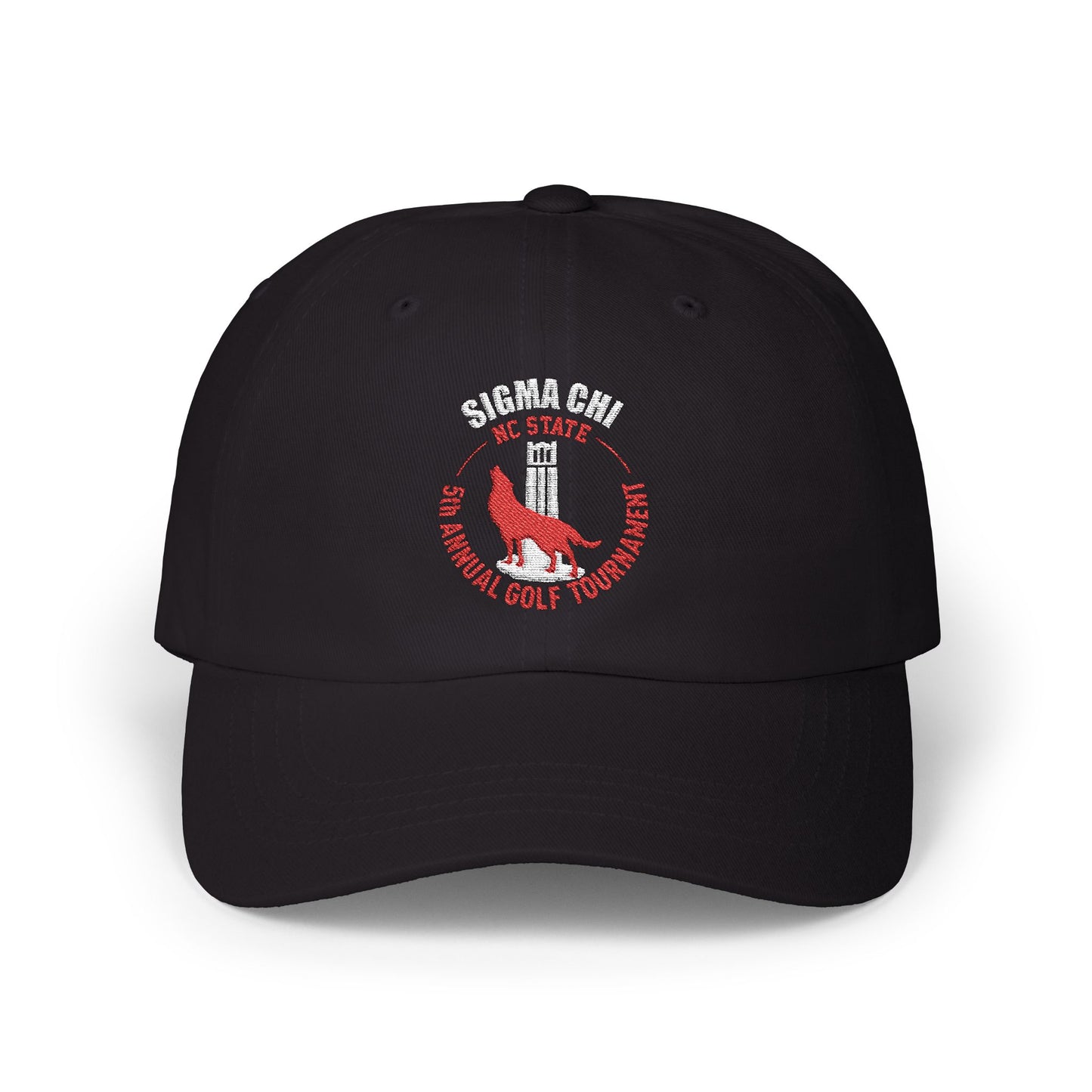 Sigma Chi Embroidered Baseball Hat - Wolf Design