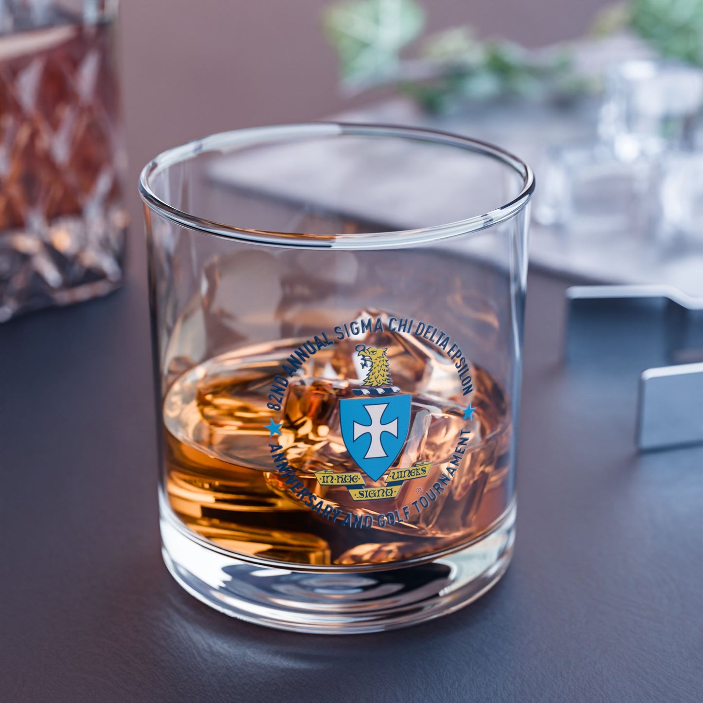 Sigma Chi Rocks Glass, 10oz - Crest