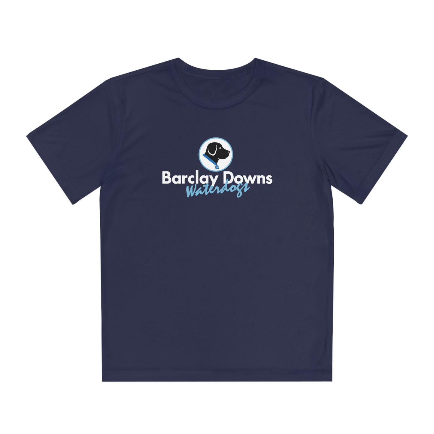 Youth Barclay Downs Swim Team Performance T-Shirt - Front Design (unisex)
