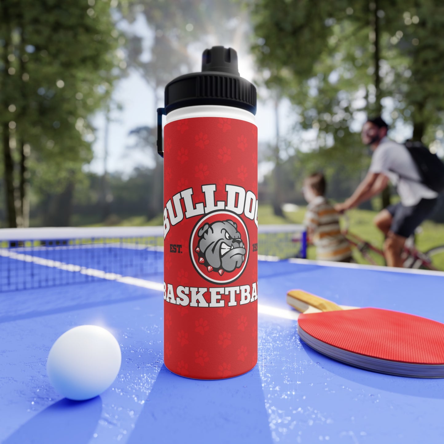AGMS Basketball Stainless Steel Water Bottle, Sports Lid
