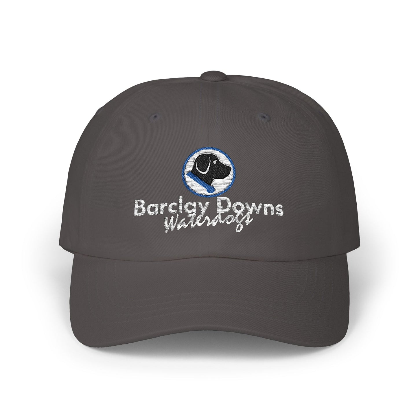 Barclay Downs Swim Team Embroidered Baseball Hat - Camo, Dark Grey, Black, Navy