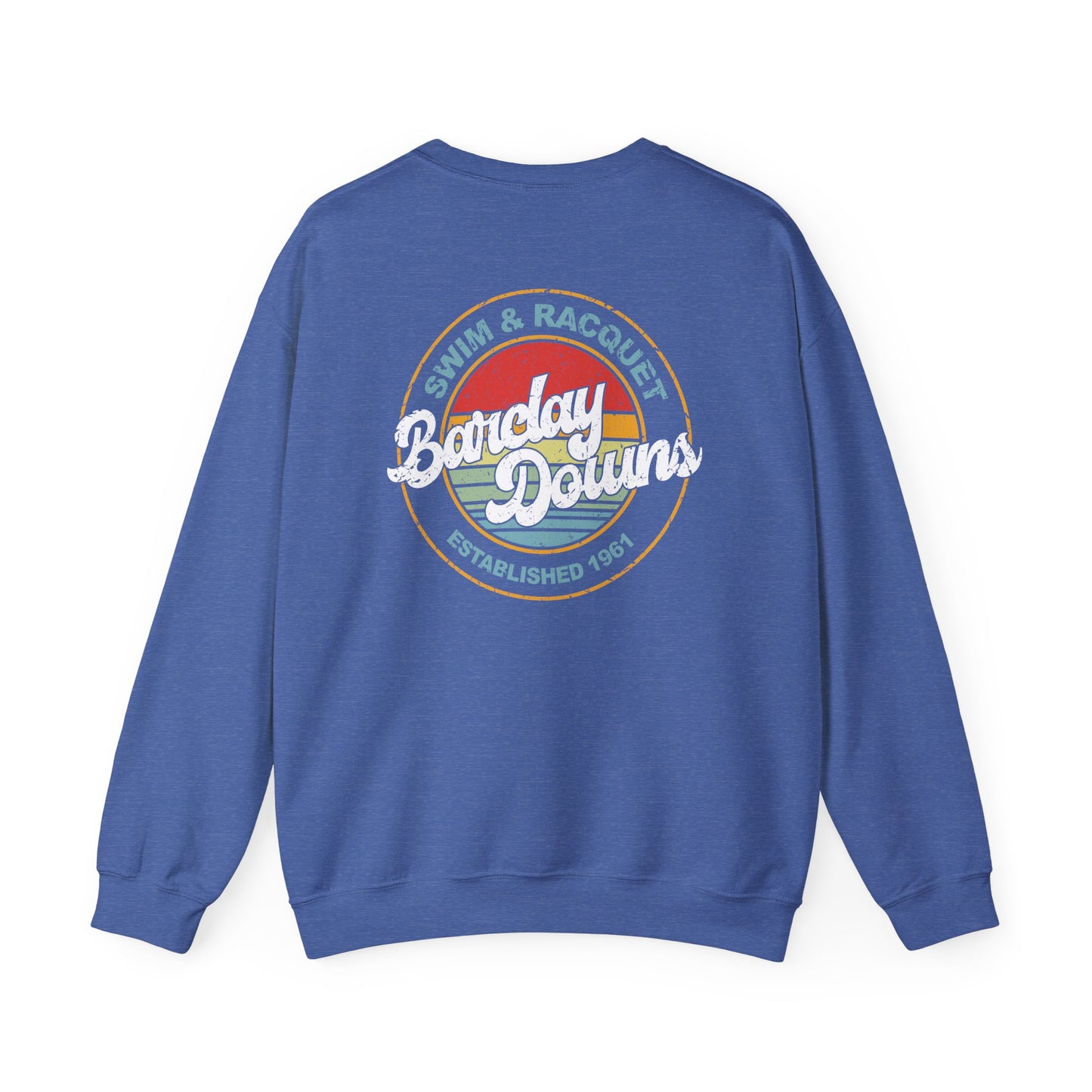 Adult Barclay Downs Swim Club Crewneck Sweatshirt - Vintage -Front Logo/Back Design