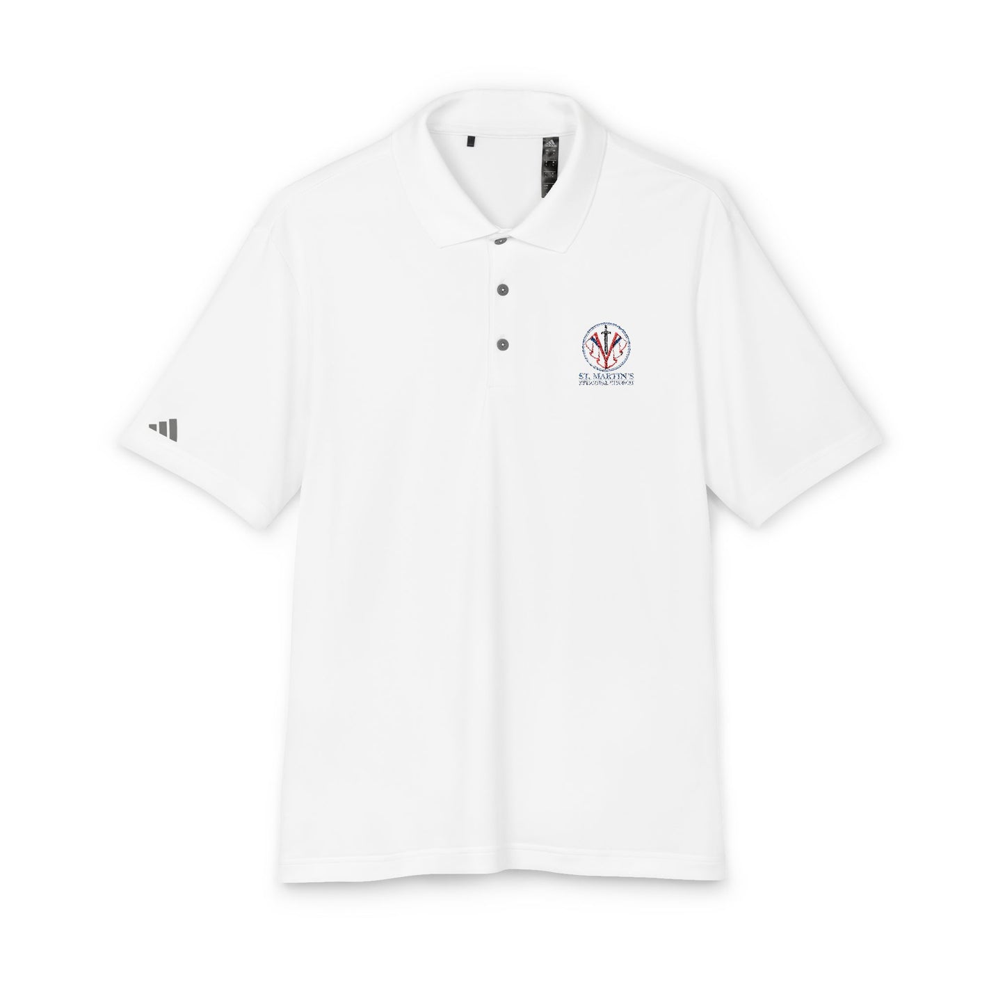 St Martin's Adidas Unisex Performance Polo - White