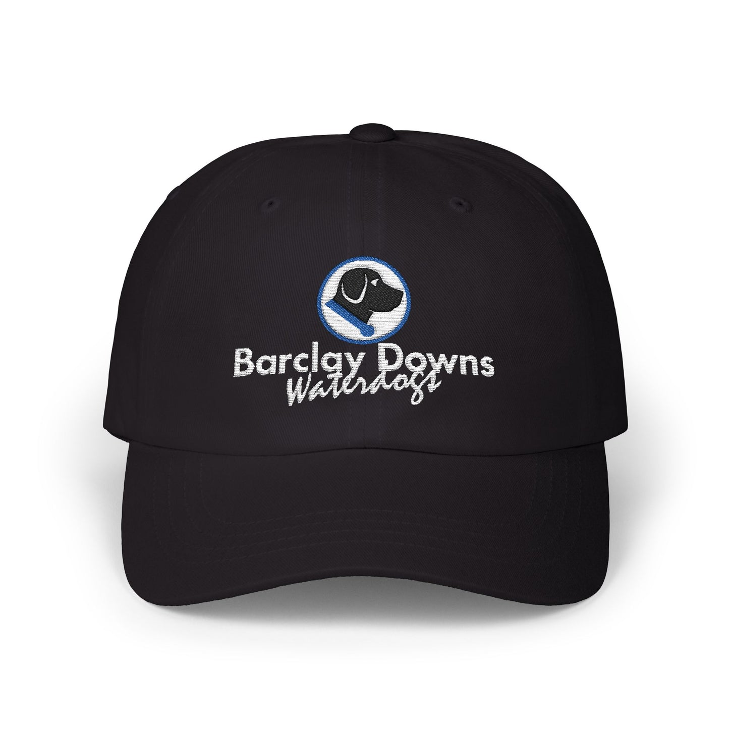 Barclay Downs Swim Team Embroidered Baseball Hat - Camo, Dark Grey, Black, Navy
