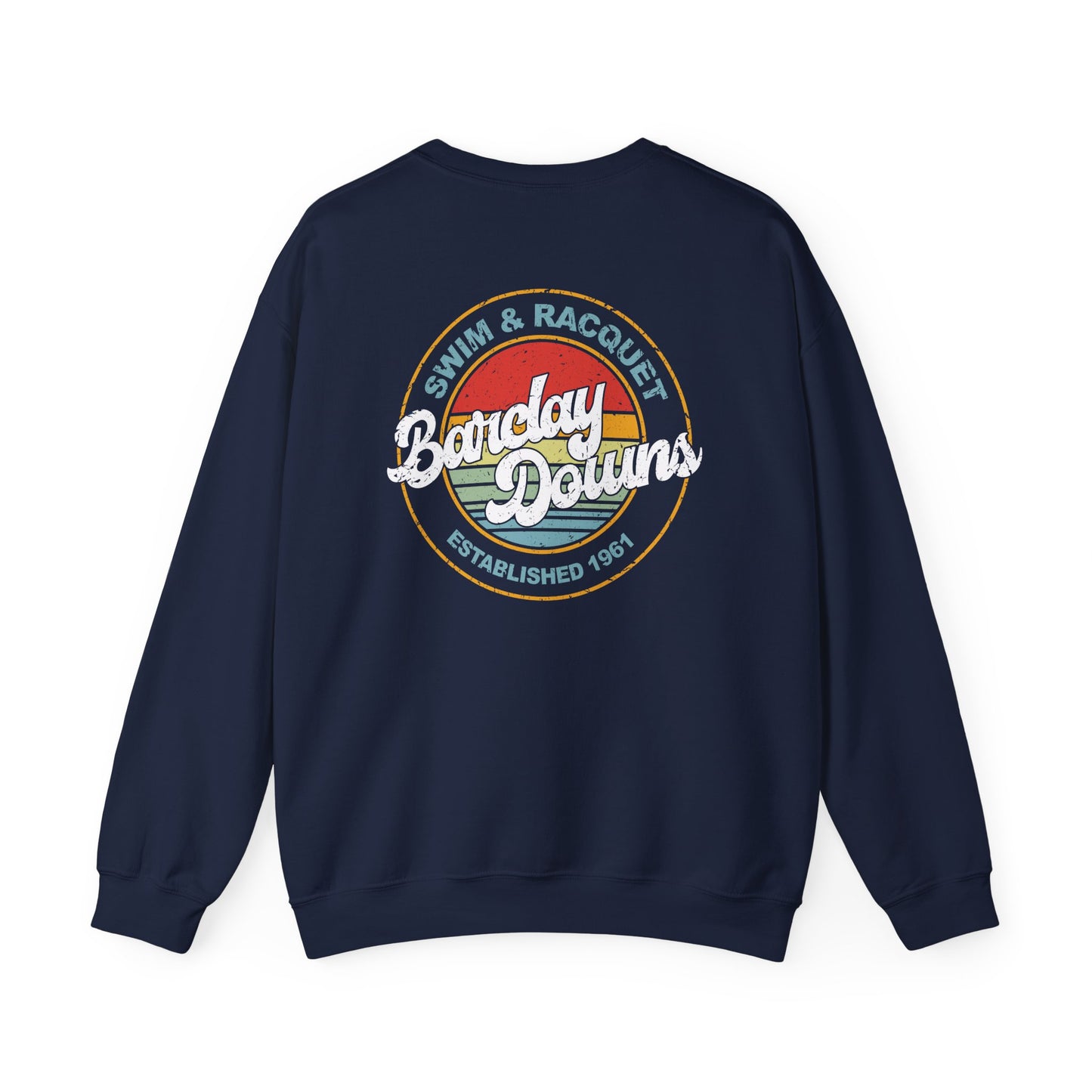 Adult Barclay Downs Swim Club Crewneck Sweatshirt - Vintage -Front Logo/Back Design