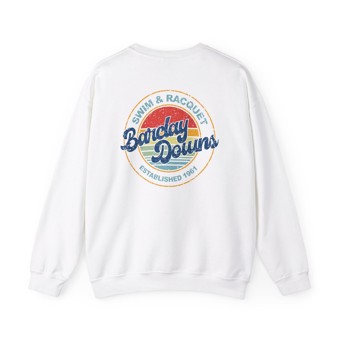 Adult Barclay Downs Swim Club Crewneck Sweatshirt - Vintage -Front Logo/Back Design