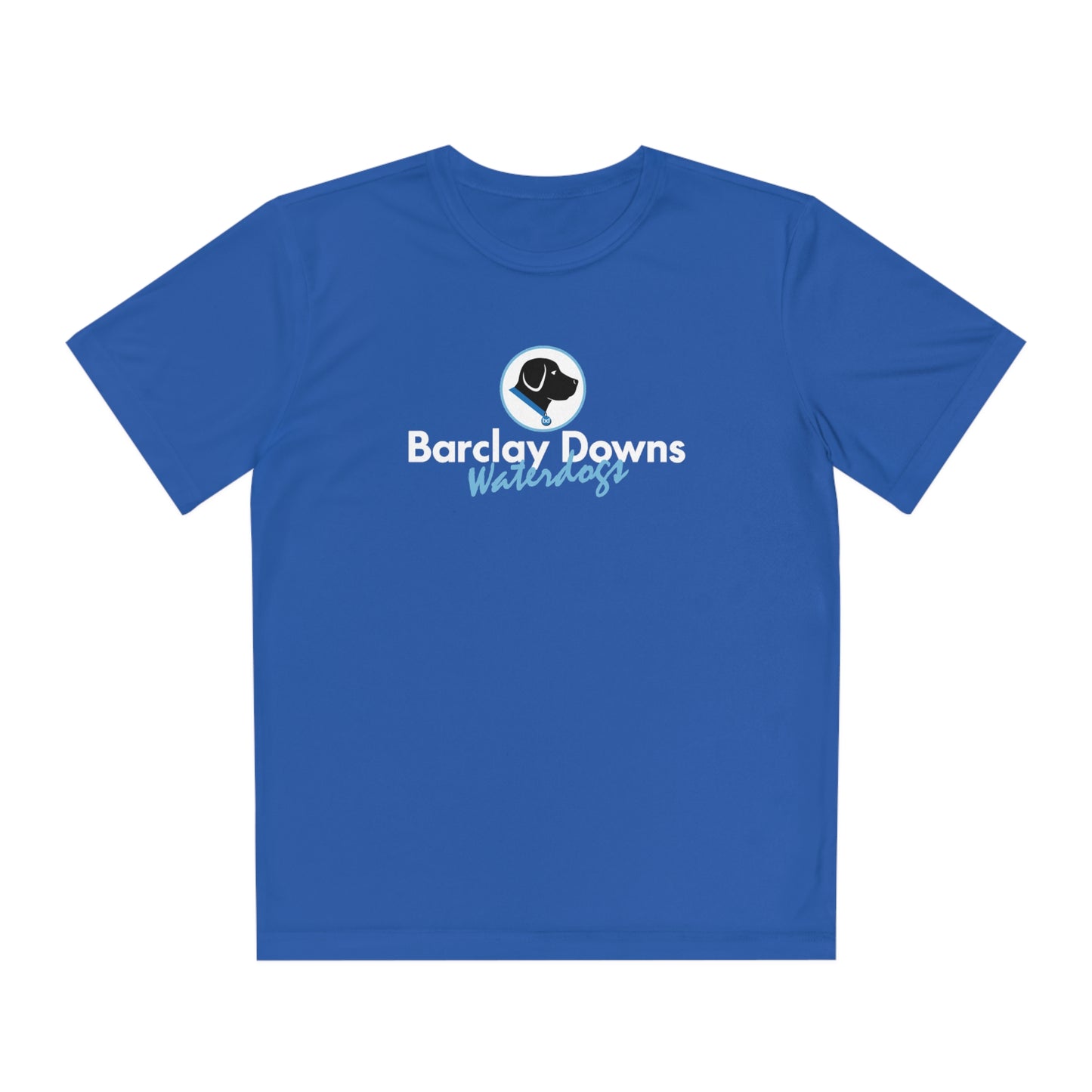 Youth Barclay Downs Swim Team Performance T-Shirt - Front Design (unisex)