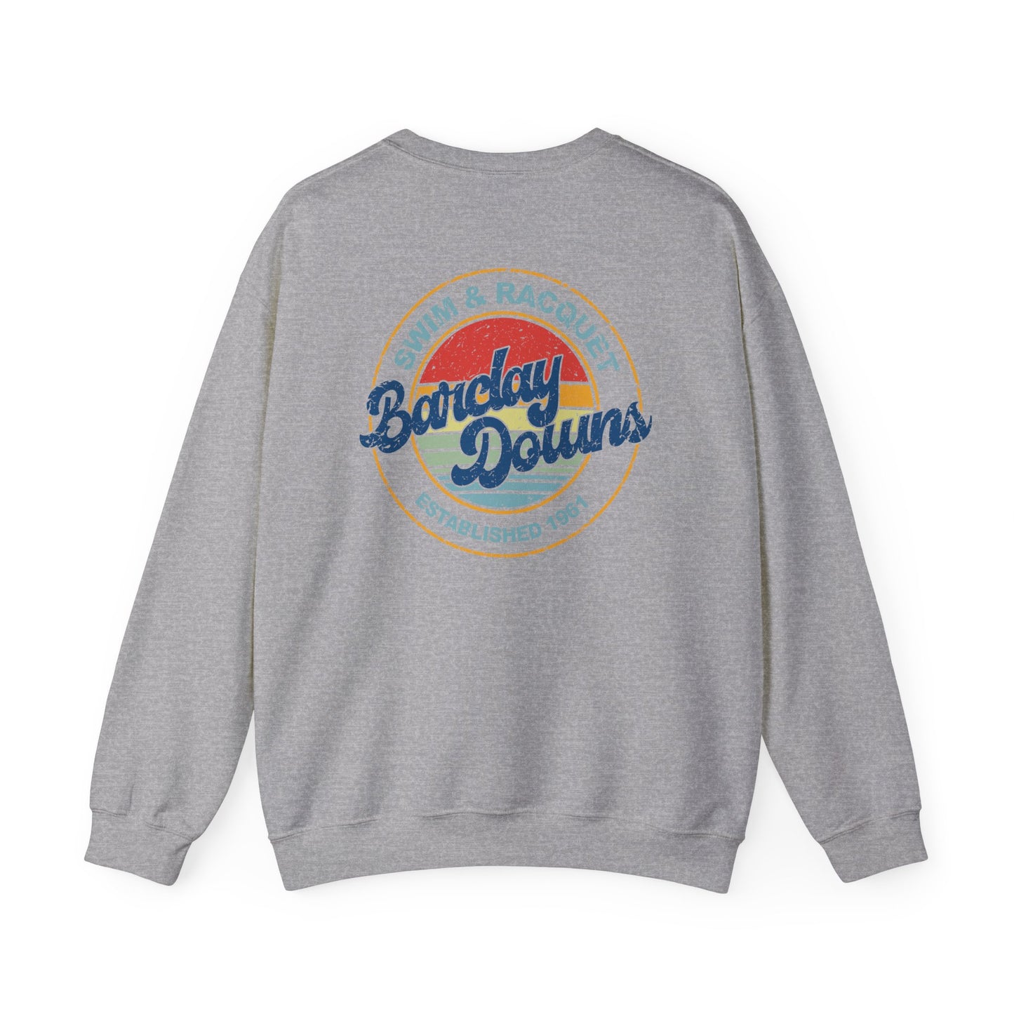 Adult Barclay Downs Swim Club Crewneck Sweatshirt - Vintage -Front Logo/Back Design