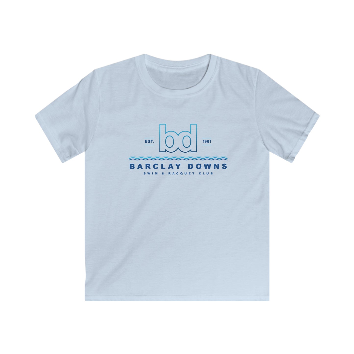 Youth Barclay Downs Swim Club Cotton T-Shirt - Front Design (unisex)
