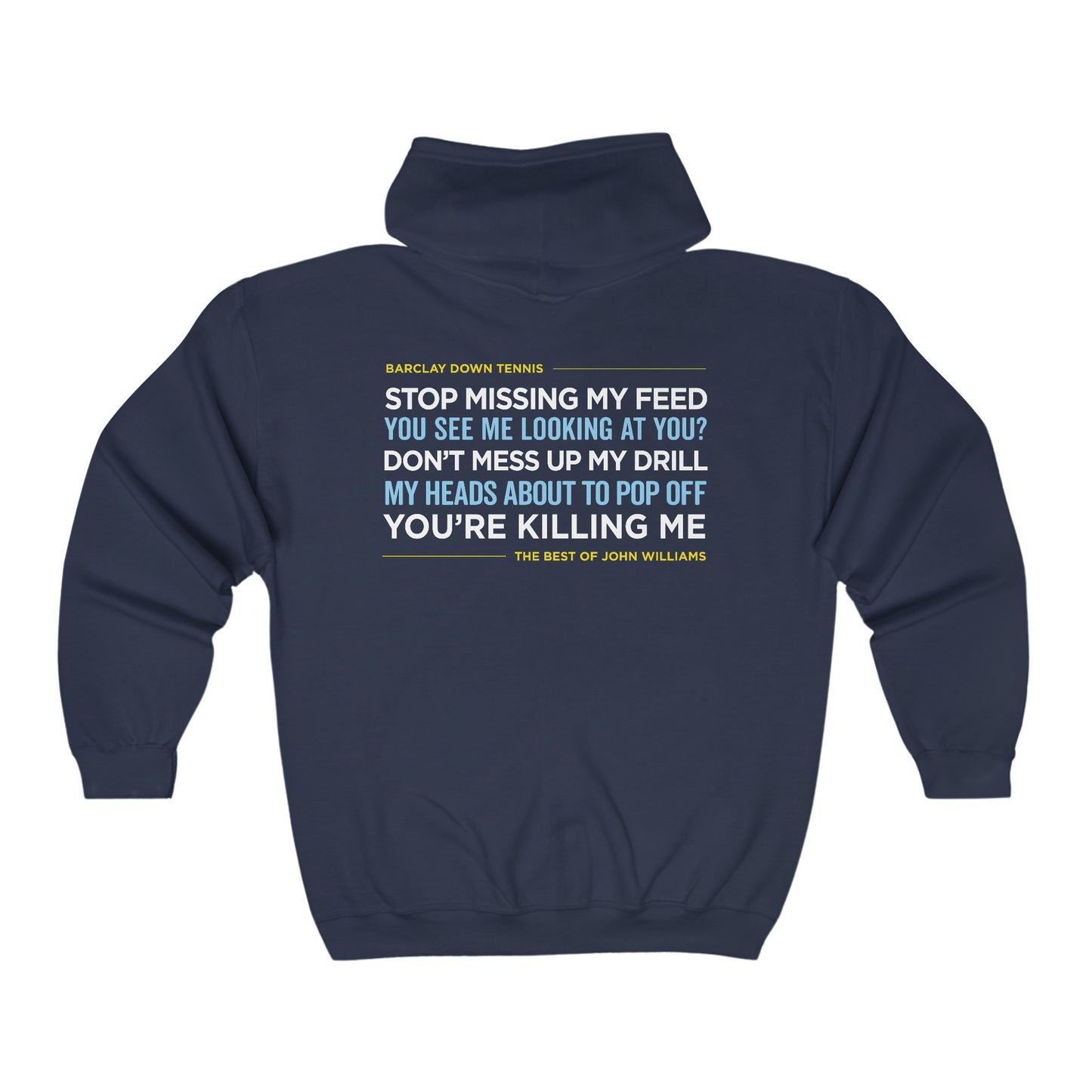 Adult Unisex Barclay Downs John Williams Full Zip Hooded Sweatshirt
