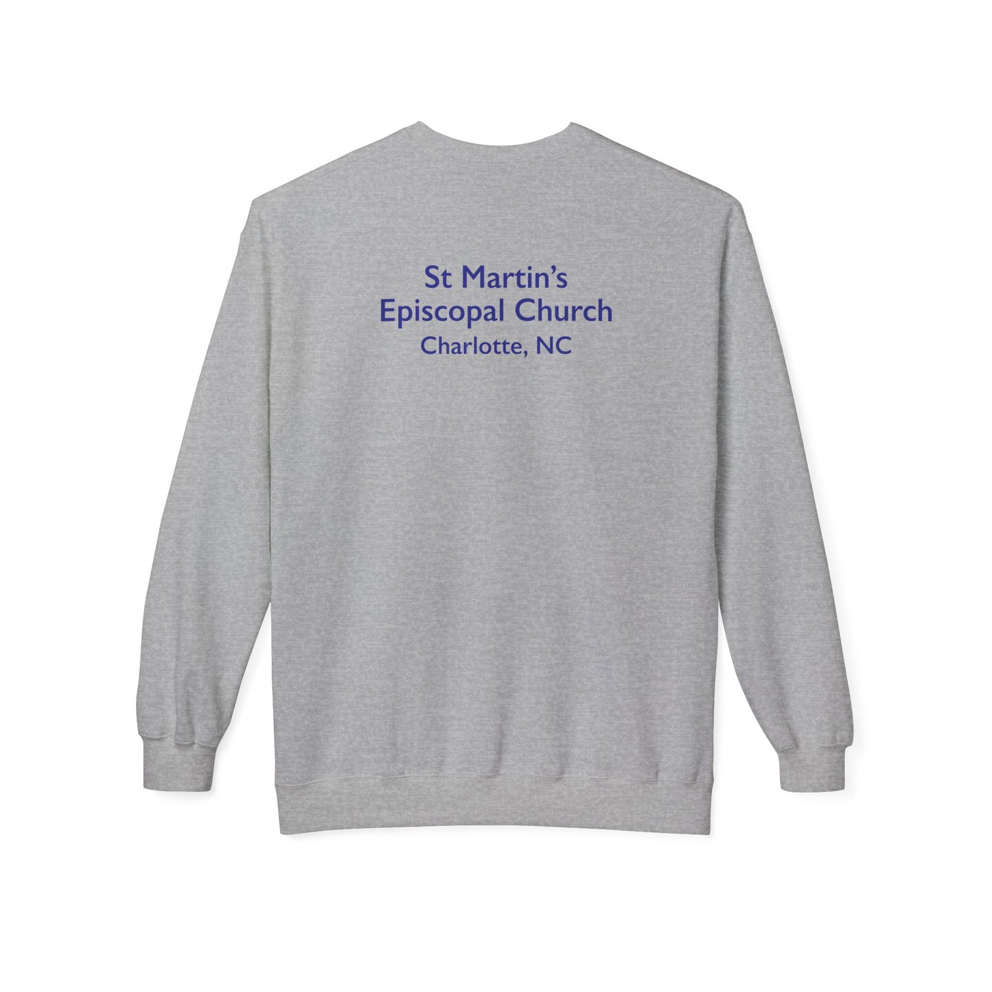 Saint Martin's Unisex Midweight Softstyle Fleece Crewneck Sweatshirt Front & Back Design