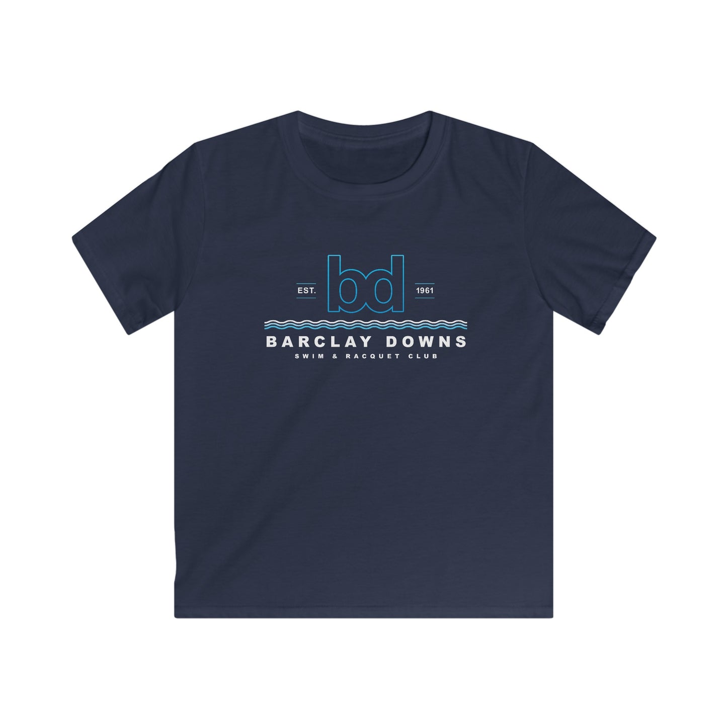 Youth Barclay Downs Swim Club Cotton T-Shirt - Front Design (unisex)