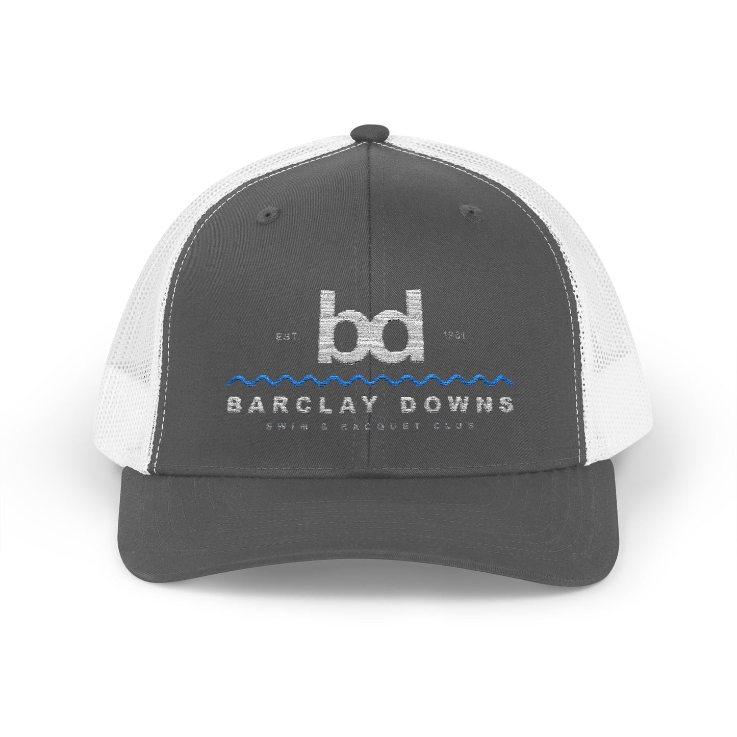 Barclay Downs Swim Club Embroidered Snapback Trucker Cap