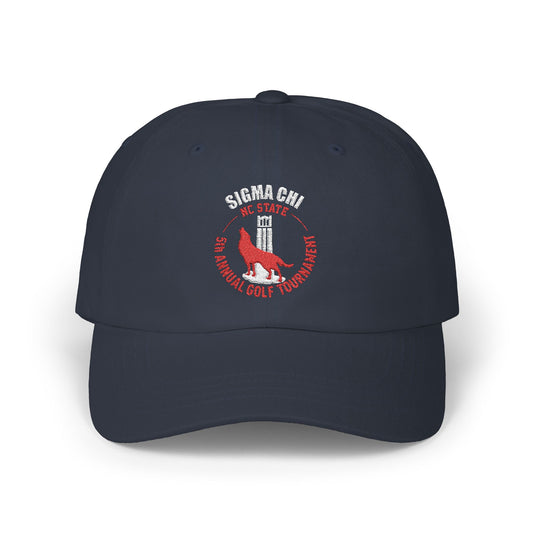 Sigma Chi Embroidered Baseball Hat - Wolf Design