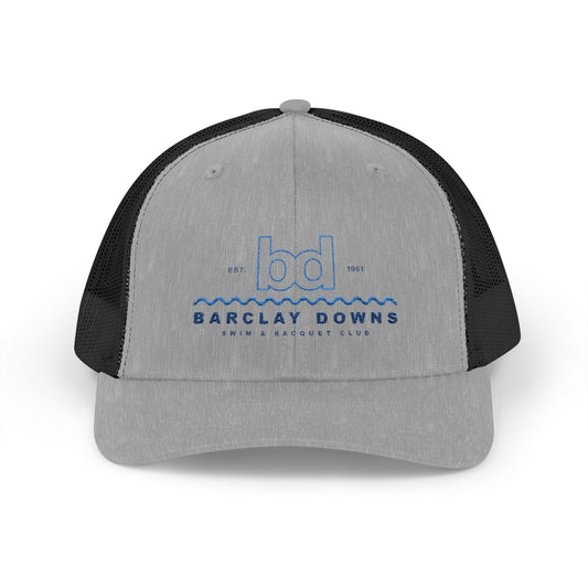 Barclay Downs Swim Club Embroidered Snapback Trucker Cap