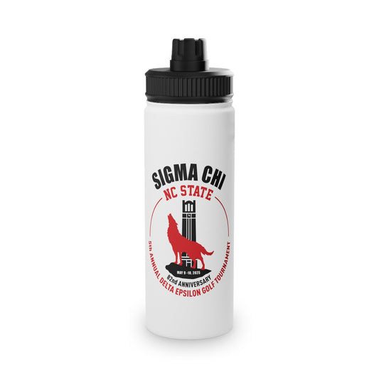 Sigma Chi Stainless Steel Water Bottle, Sports Lid, 18 & 32 oz - Wolf