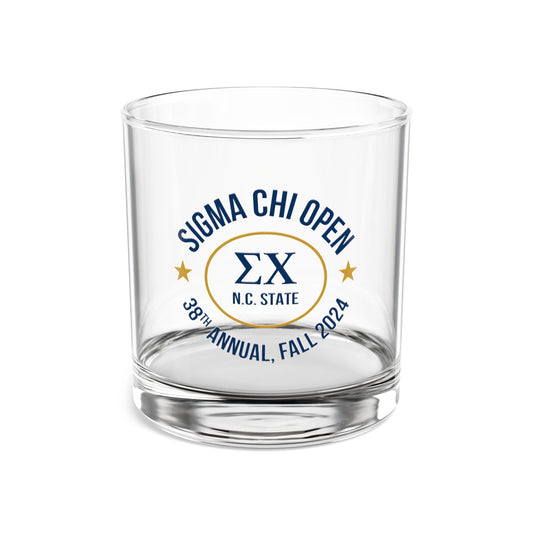 Sigma Chi Open Rocks Glass, 10oz