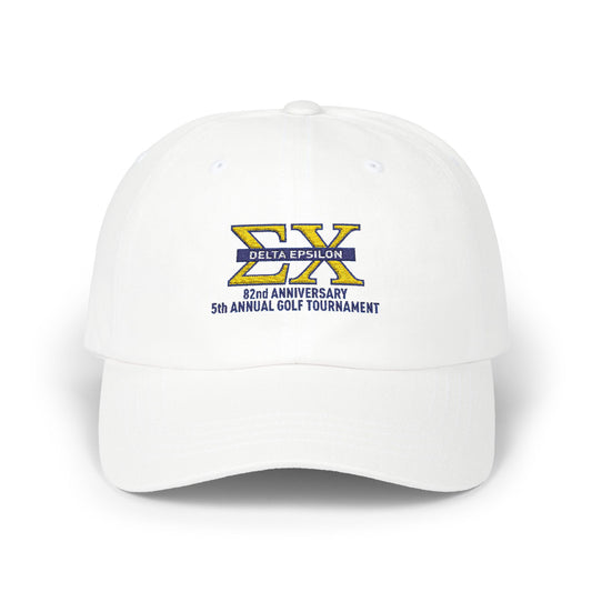 Sigma Chi Embroidered Baseball Hat - White Geek Letters Design