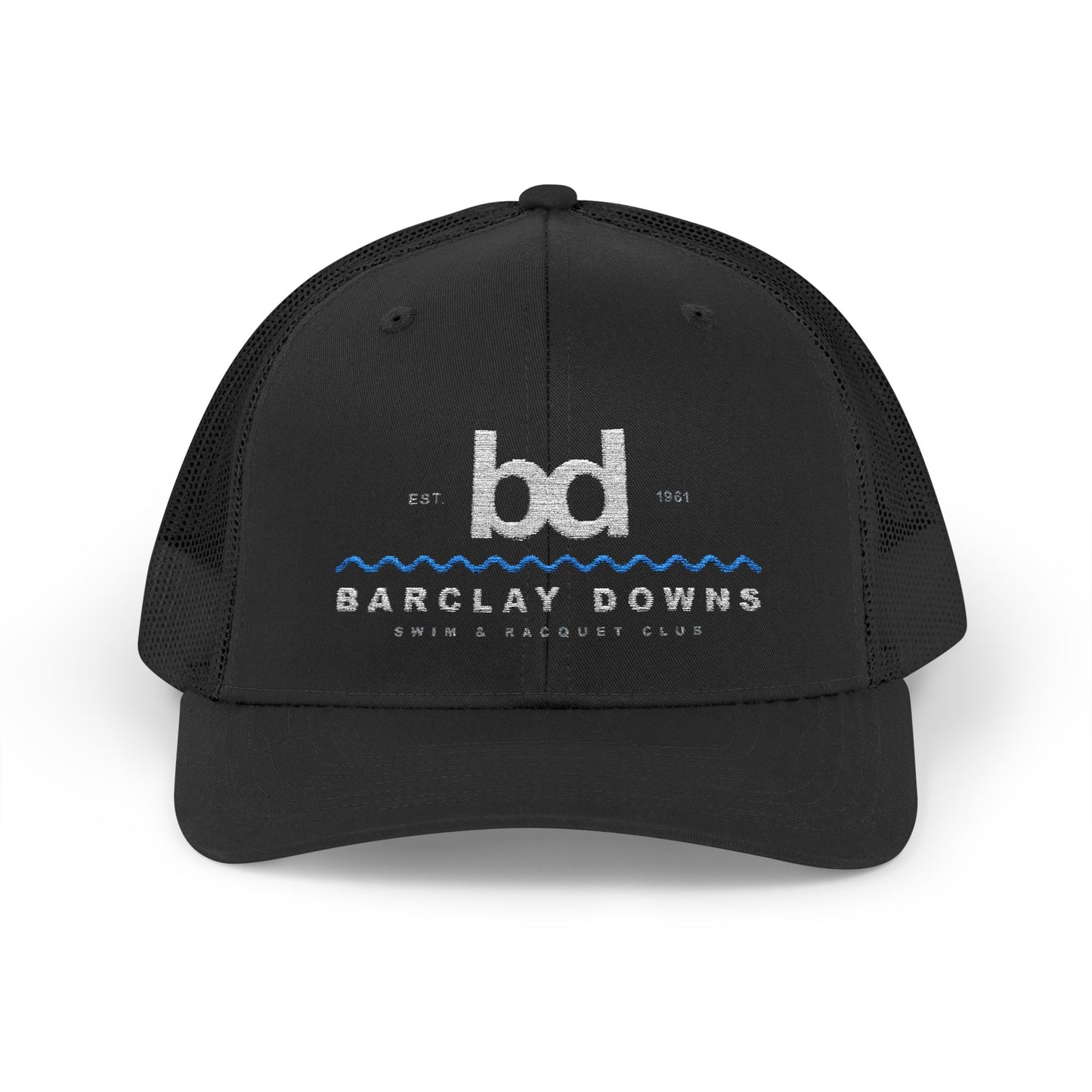 Barclay Downs Swim Club Embroidered Snapback Trucker Cap