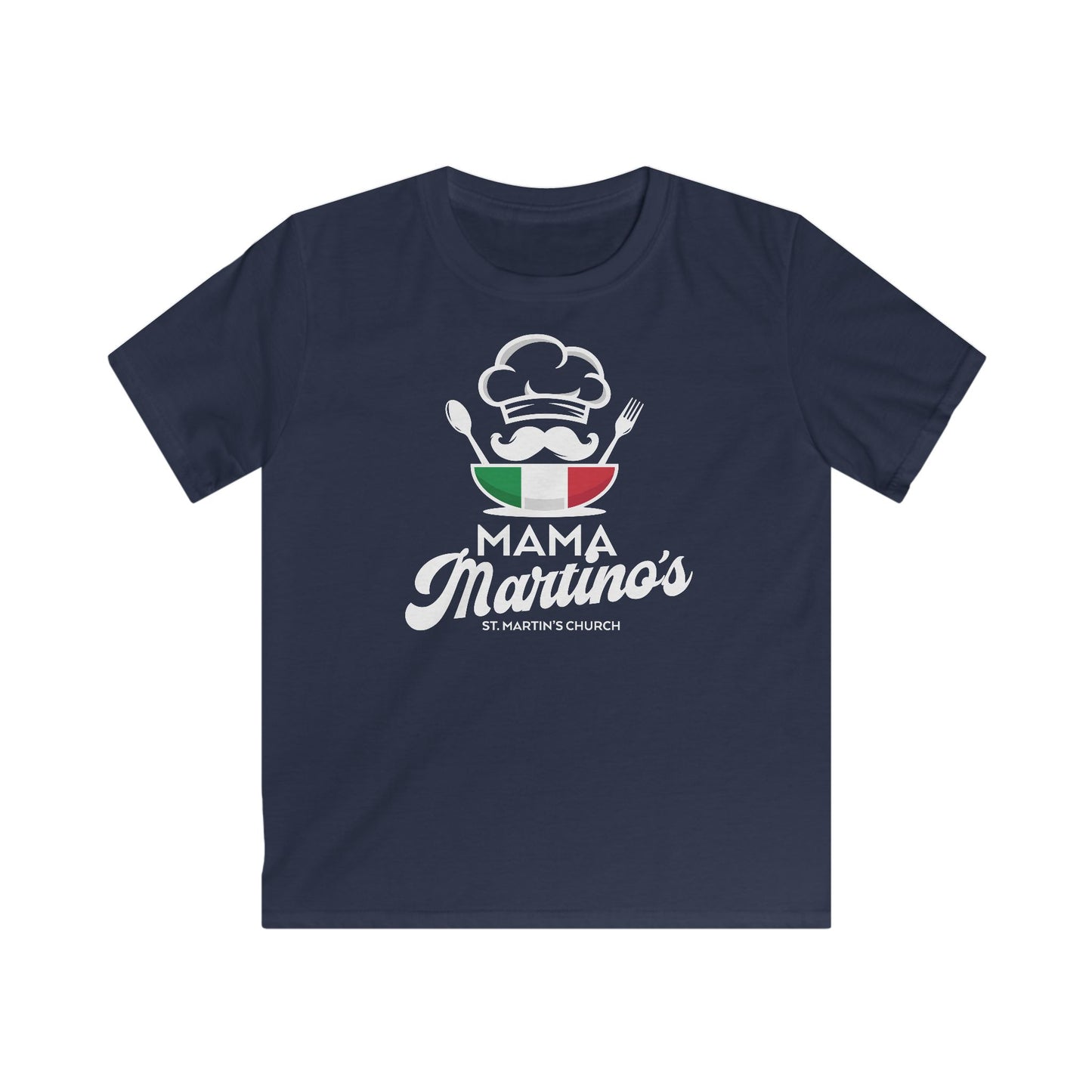 St Martin's Mama Martino's Unisex Youth Softstyle Tee - Front Design